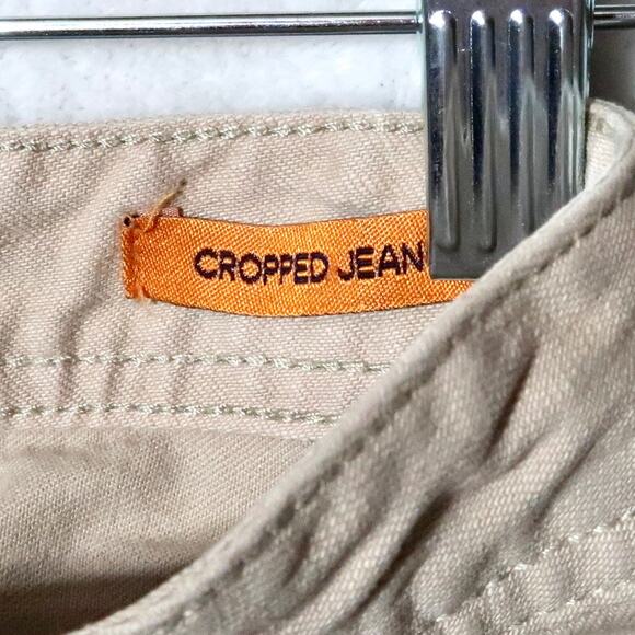 Tory Burch Khaki Tan Cropped Jean Size 26 - Picture 5 of 6